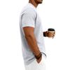 Men's Textured Fabric Loose Stretch Round-neck Short-sleeved Shirt
