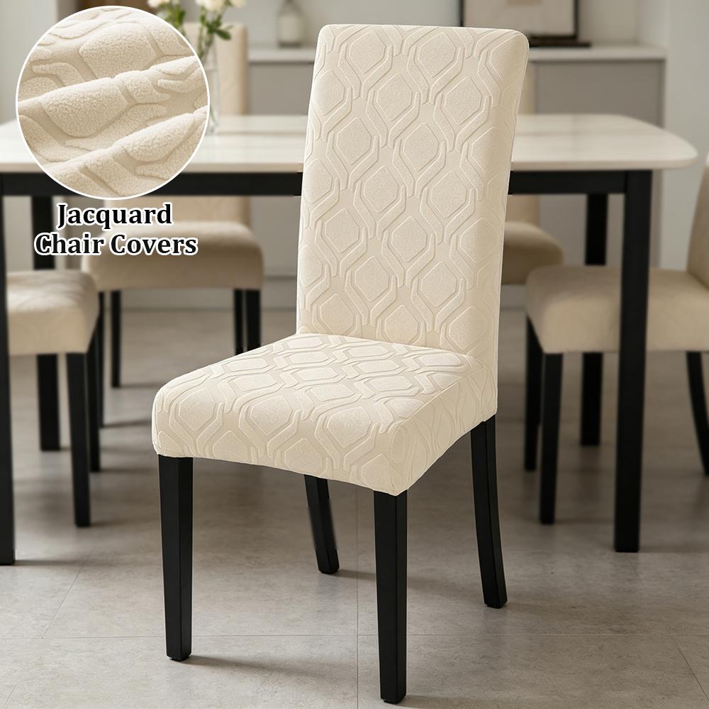 Jacquard Dining Chair Cover Elastic Anti-dirty Chair Covers Home Decor Kitchen Seat Slipcover for Banquet Party Wedding