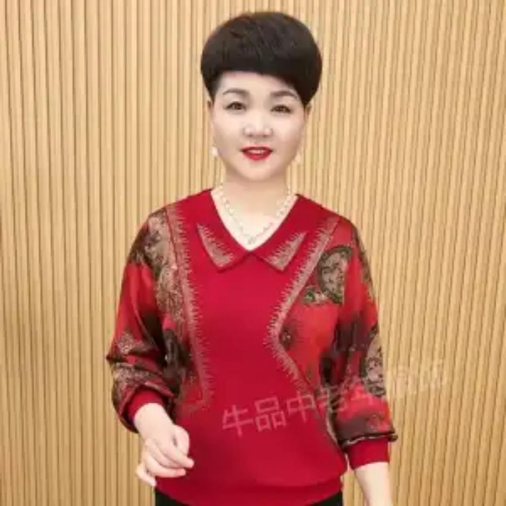 Vintage Women Clothing Floral Print T-shirt Summer New Fashion Short Sleeve Diamond Big Size Loose Red Elegant Casual Tees Tops