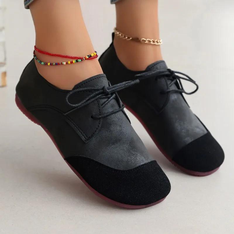Fashion Comfortable Soft Bottom Round Head Women's Flat Shoes with Rope Decoration Solid Color Casual Breathable and Not Easy To Slip