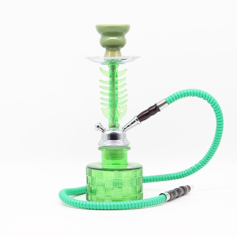 Double Tube Single Tube Small Size Minimalist Arabic Hookah Complete Set of Bar Metal Glass Hookah