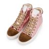 Baskets montantes rose métallisé et marron velours Femme URBAN
