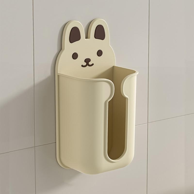 Cartoon Tissue Box Wall Mounted Napkin Paper Rack Towel Napkin Container Bathroom Adhesive Paper Dispenser Organizer