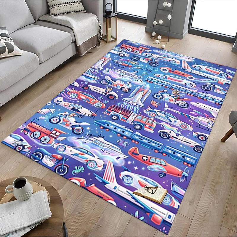 1PC Transportation Vehicles Non-Slip Floor Carpet Compatible for Office&Living Room&Bedroom&Dining Room - Soft & Pattern-G0334