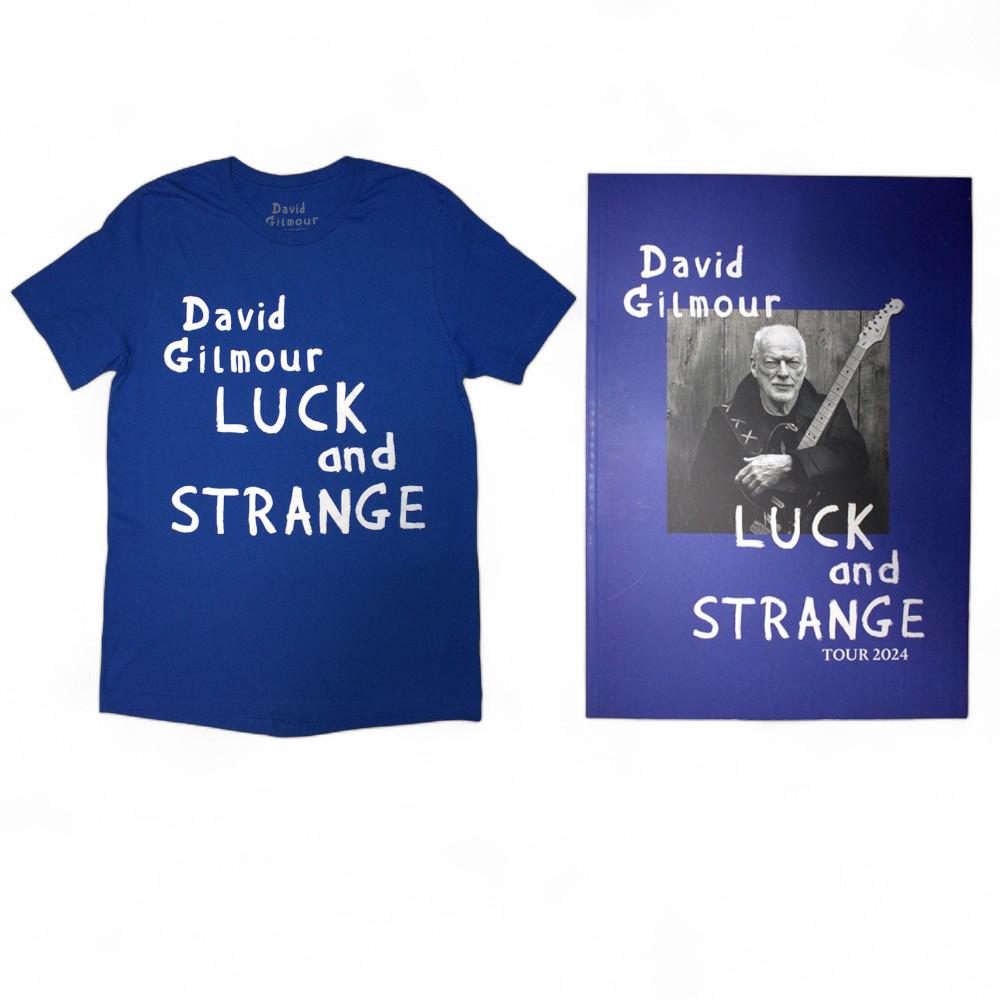 David Gilmour T-Shirt and Tour Program Bundle Luck and strange Tour Pink Floyd L