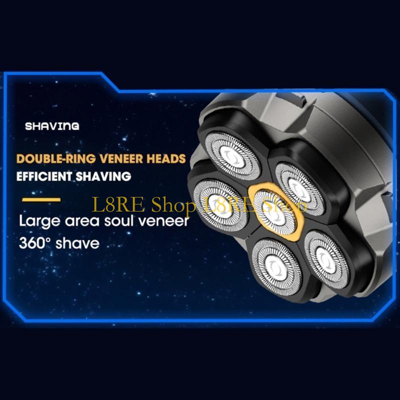 L8RE Head Shavers for Bald Men Electric Face Shaver Rechargeable Cordless LED Display Waterproof Wet/Dry Trimmer Shaver