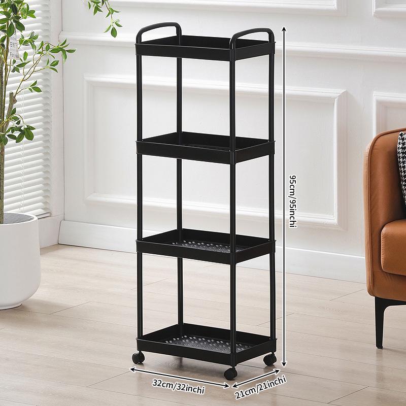 Compact Multi-layer Movable Storage Rack for Bathroom and Snacks
