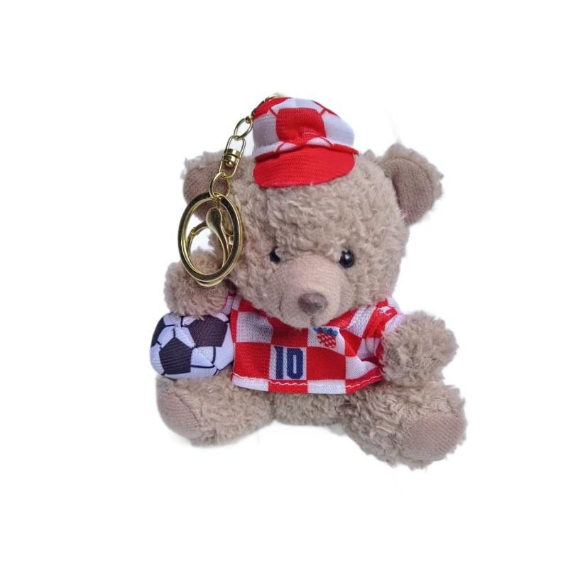 Plush Soccer Bear Keychain With Pp Cotton Filling For Kids And Teens