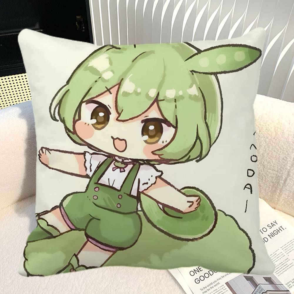 Anime Zundamon Pillow Case Square Pillow Bedroom Sofa Leisure Comfort Cushion Car Home Decoration