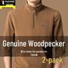 Men's Autumn/Winter Woodpecker Polartec Half-High Collar Zipper Fleece Hoodie