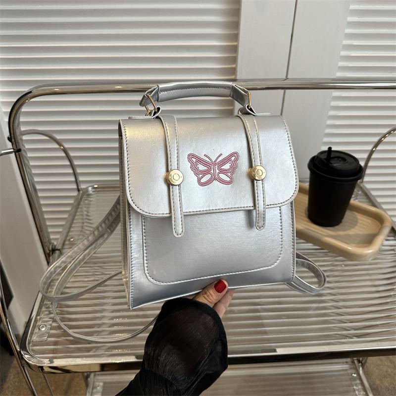 Chic Retro Black And White Pu Shoulder Backpack Ideal For Everyday Casual Use