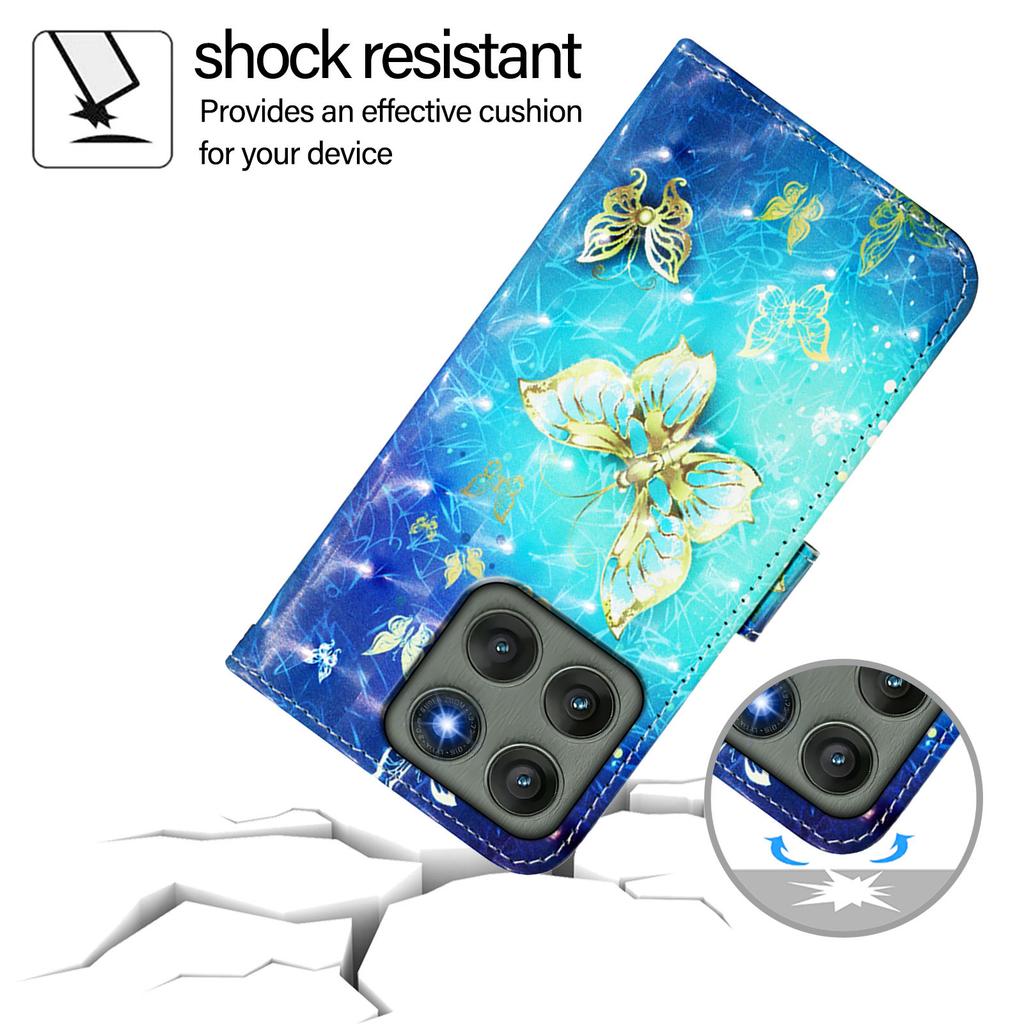 For Motorola Edge 60 Pro 5G Leather Case Pattern Printing Wallet Stand Mobile Cover with Strap