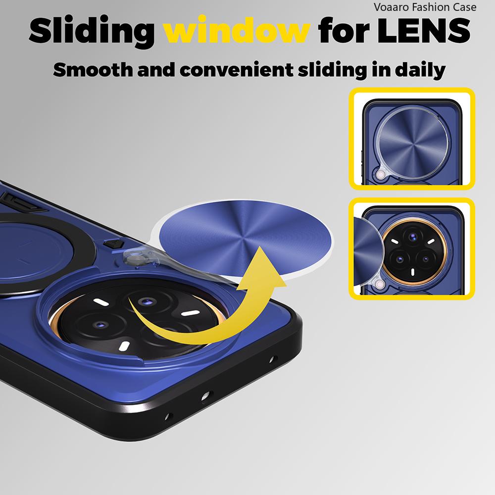 Rotate Slide Lens Camera Armor Funda for OPPO Realme 14 Pro Plus 13 P3 Pro 5G Global Case Magnetic Ring Kickstand Holder Cover