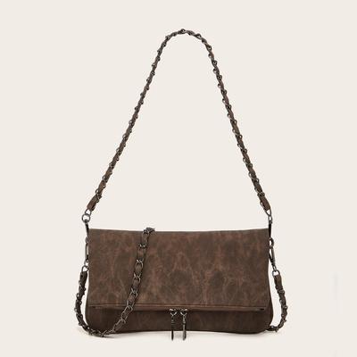 Popular Bag Women's Vintage Single Shoulder Crossbody Chain Bag Premium Sense Niche Design Underarm Bag