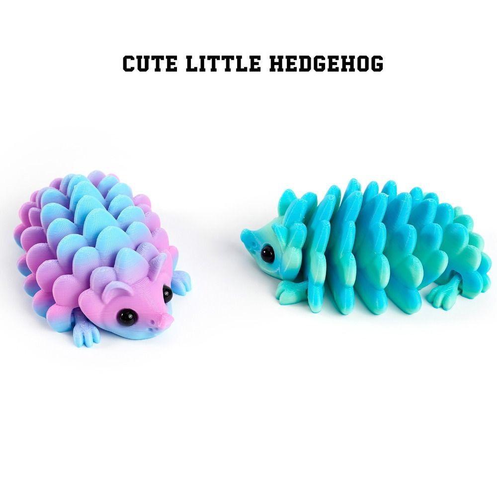 PLA Plastic Hedgehog Desktop Ornaments Multi-jointed Animal Simulation Model Children's Toy