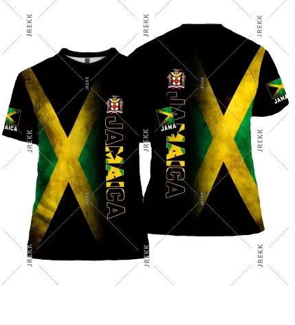 Fashion Women's T-Shirt Jamaica Lion Logo T-Shirt Men's Women's Graffiti Art Flag Short Sleeve Pride T-Shirt Fashion Summer New Street