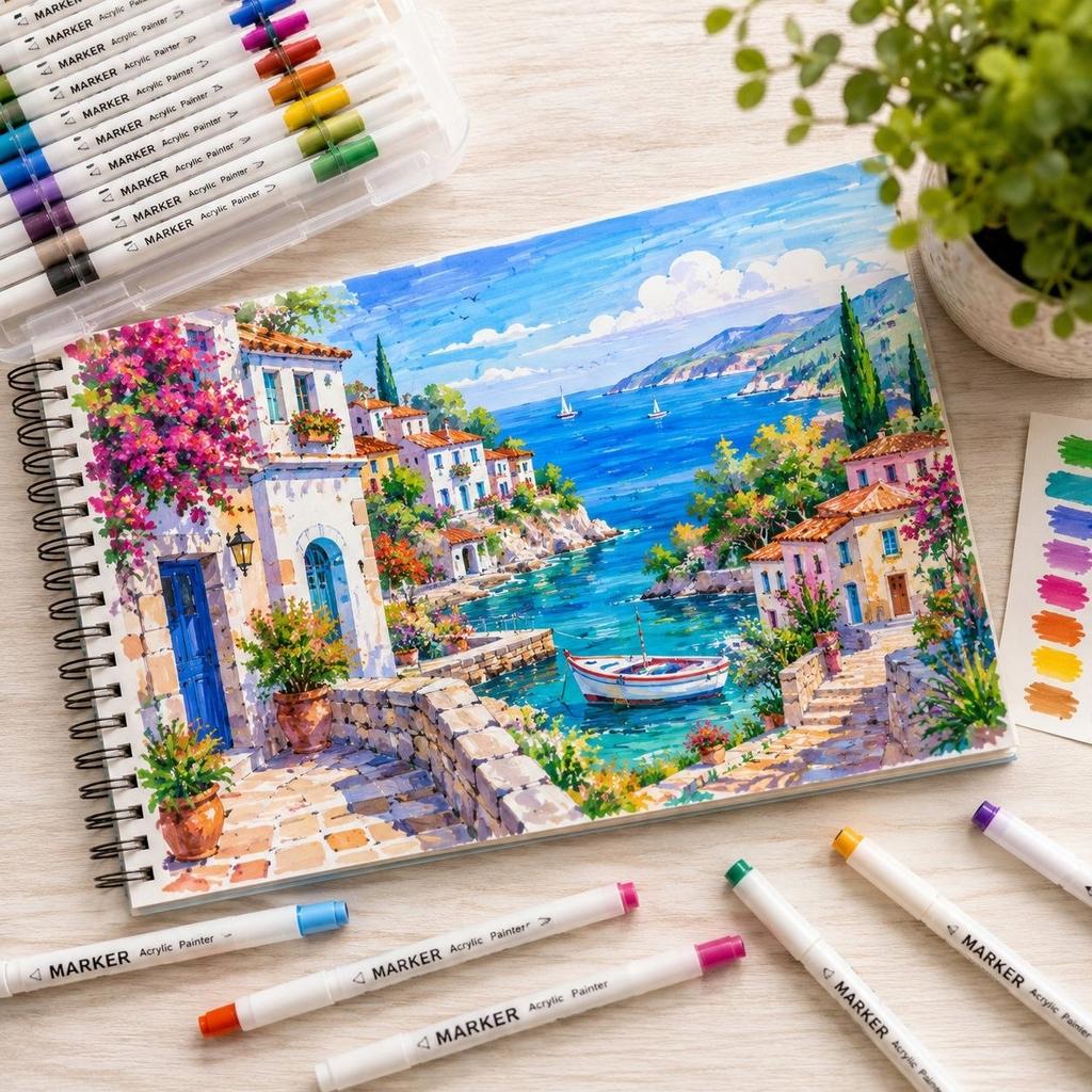Acrylmarker 48 Stück im Koffer Zeichenmarker-Set