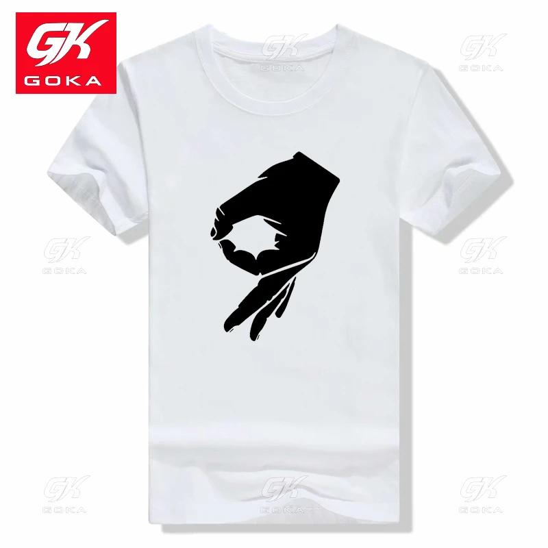 Ok Segno della Mano Dita Ok Stampe Magliette in Cotone Personalità Street Vintage Manica Corta Traspirante Girocollo Top Magliette Maglietta con Lettera