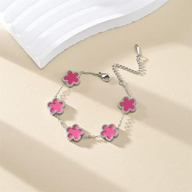 Stylish Four-Leaf Clover Stainless Steel Bracelet