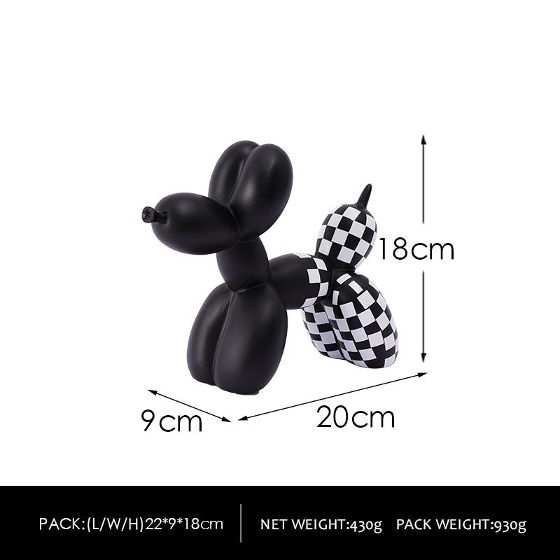 NORTHEUINS Figurki Psa Balonowego z Żywicy Wystrój Wnętrz Nordycka Sztuka Statuetka Szczeniaka Dekoracja Biurka Domowego Rękodzieło Kolekcja Ornament