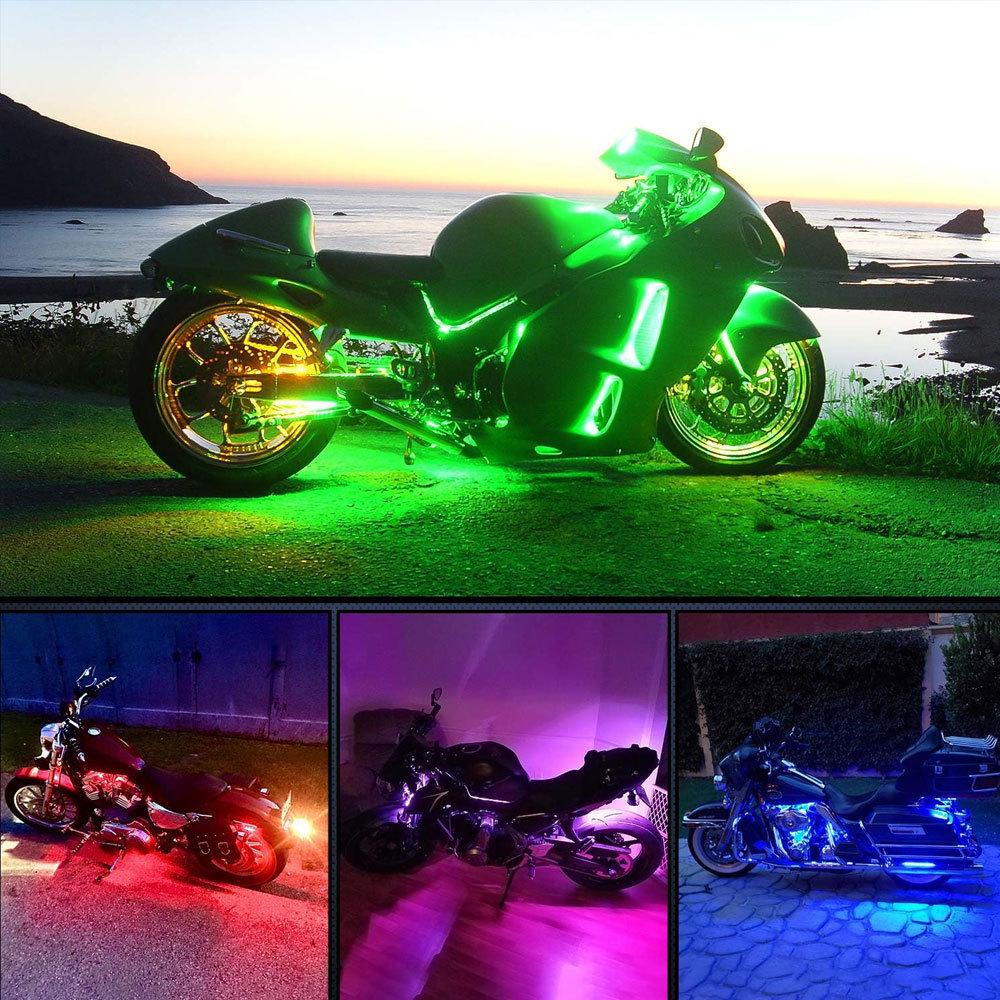RGB Motorcycle LED Ambient Light Strip - App Controlled Decorative Atmosphere Lighting