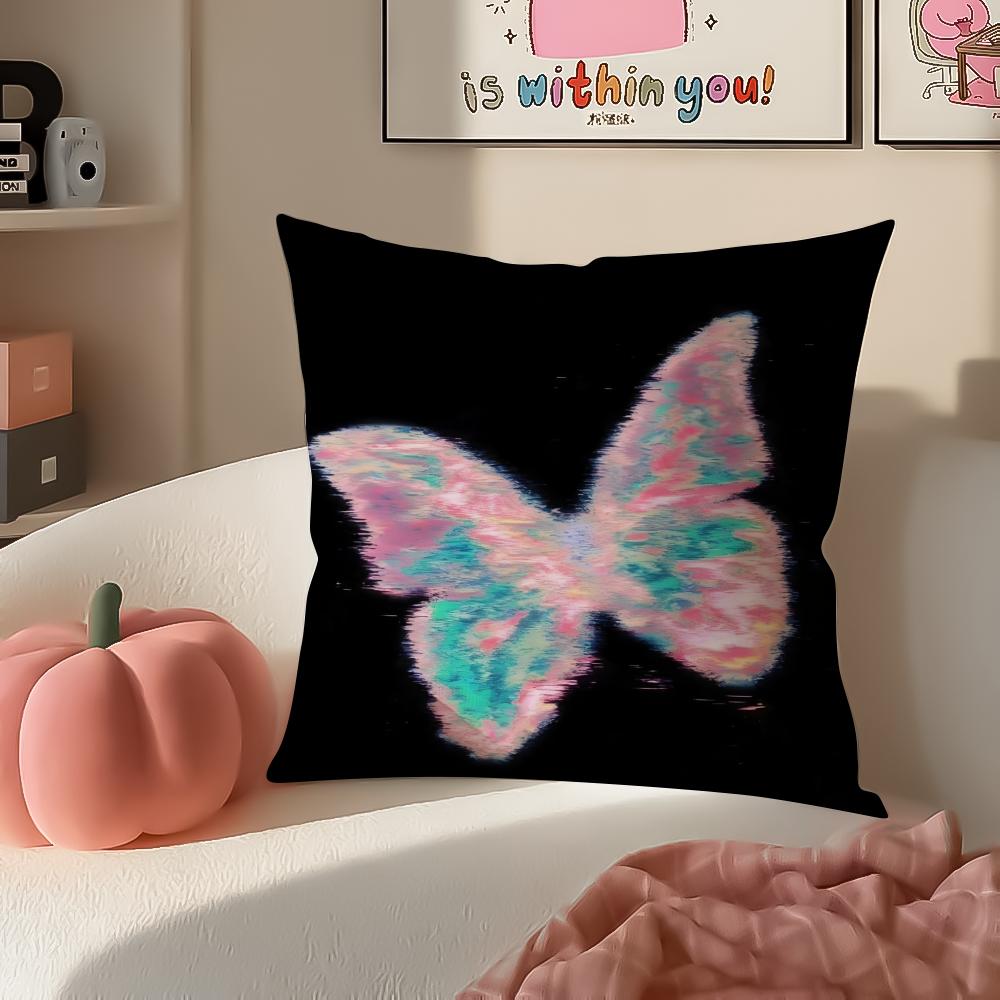 

Dreamlike BButterfly Film dreamy Cushion Cover Pillowcase Short Plush Invisible zipper Room Sofa Cushion Cover 30X30cm