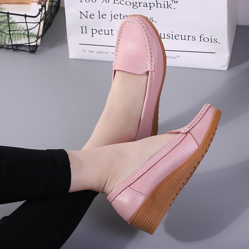 Scarpe basse da donna in pelle con plateau per primavera/autunno