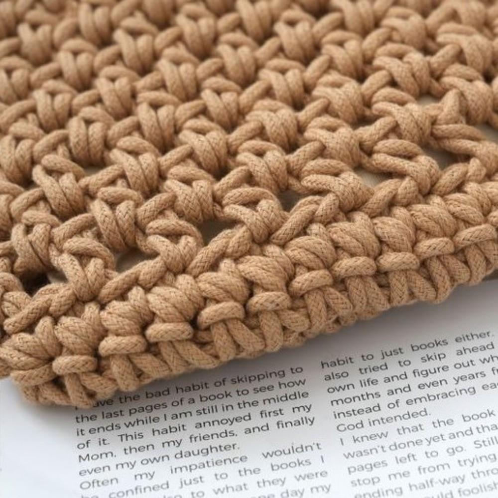 Exquisite Woven Tote Handbag Bohemian Hollowed Out Beach Bag Fashion Crochet Knitted Bag  Travel