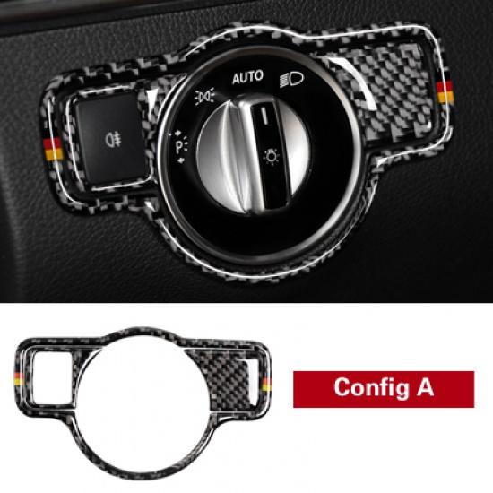 

Углеродное волокно для Mercedes Benz W204 W212 W176 CLA GLA GLE GLK GL ABCE Class Наклейка на крышку переключателя фар A