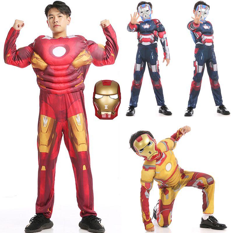 Tony Avengers Stark Adult Boy Superhero Costume Cosplay Outfit Jumpsuit