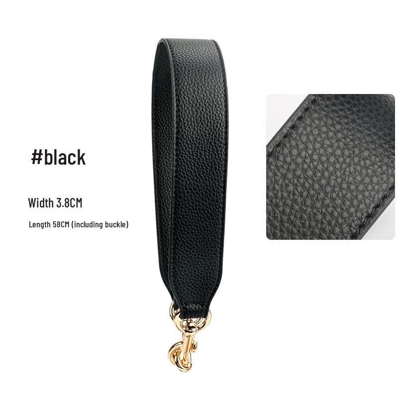 Women's Faux Leather Shoulder Strap Bag Accessory - Imitation Cowhide, Single Wide Short Handheld Strap