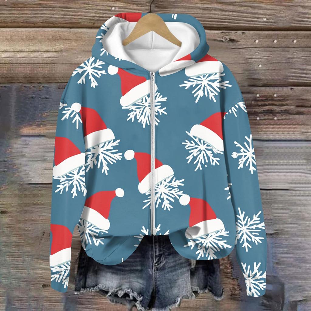 Jackets For Women Long Sleeve  Zip Up  Print Outerwear Casual Jackets