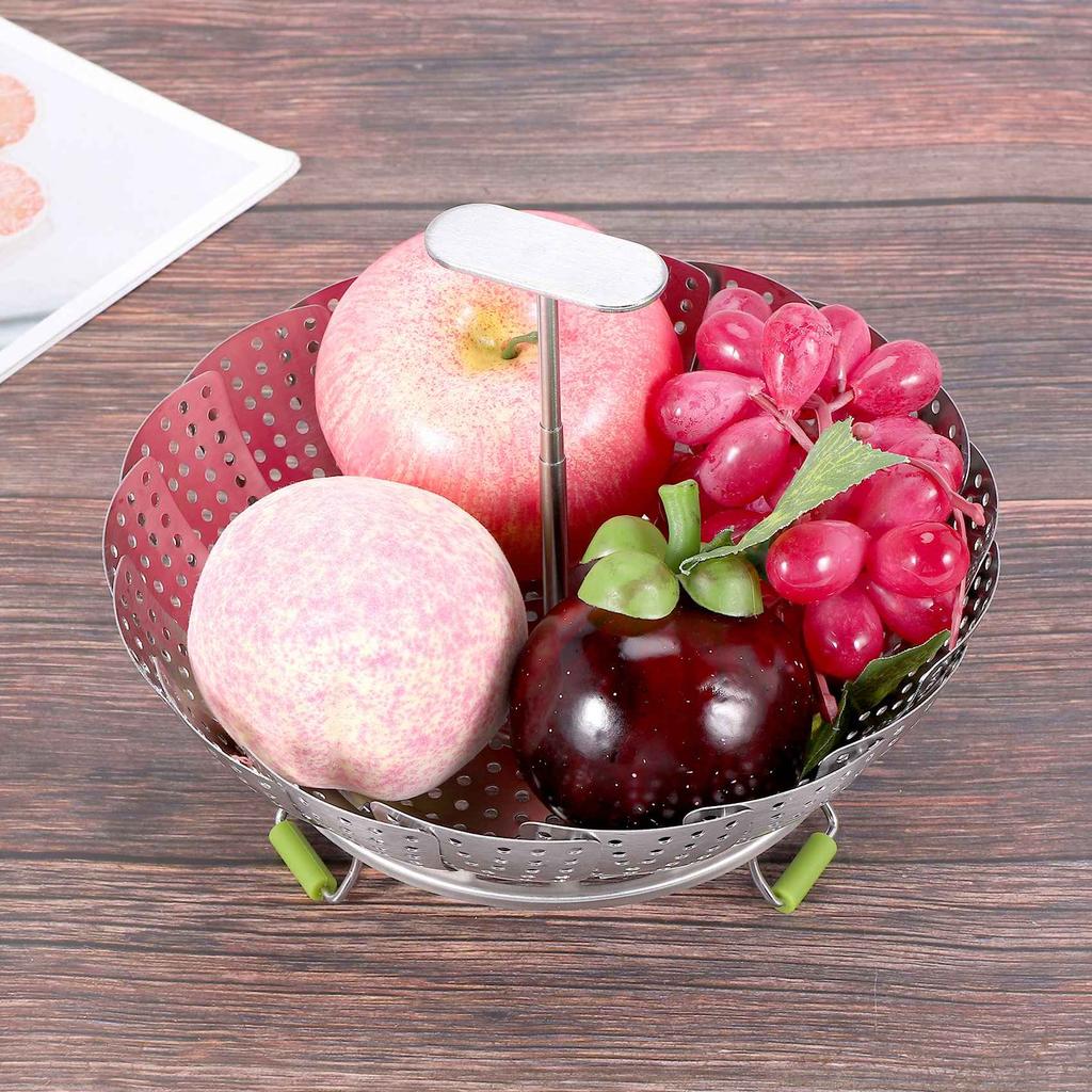 Good-Stainless Steel Folding Vegetable Steamer Basket,Insert For Cooking Food,Expandable To Fit Various Size Pot
