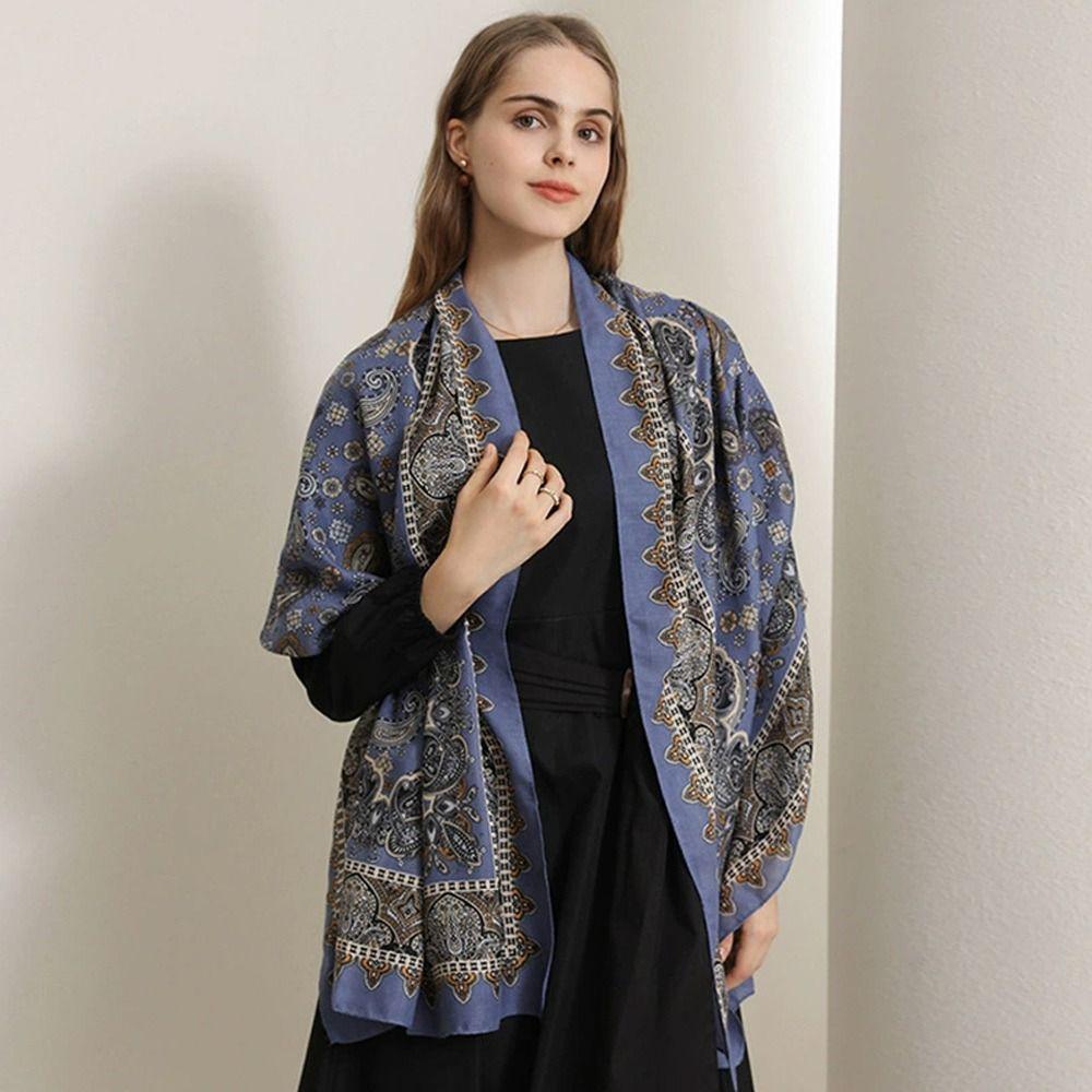 New Soft Scarf Windproof Head Wrap Shawl Bohemia Style Solid Color Sunscreen Headscarf Outdoor