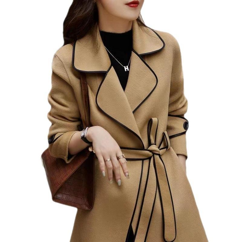 Winter Korean Double-sided Woolen Coat, Cashmere Coat, Mid-length and Stylish Wool Coat for Women