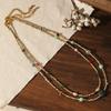 Vintage Natural Stone Beaded Layered Sweater Chain Necklace