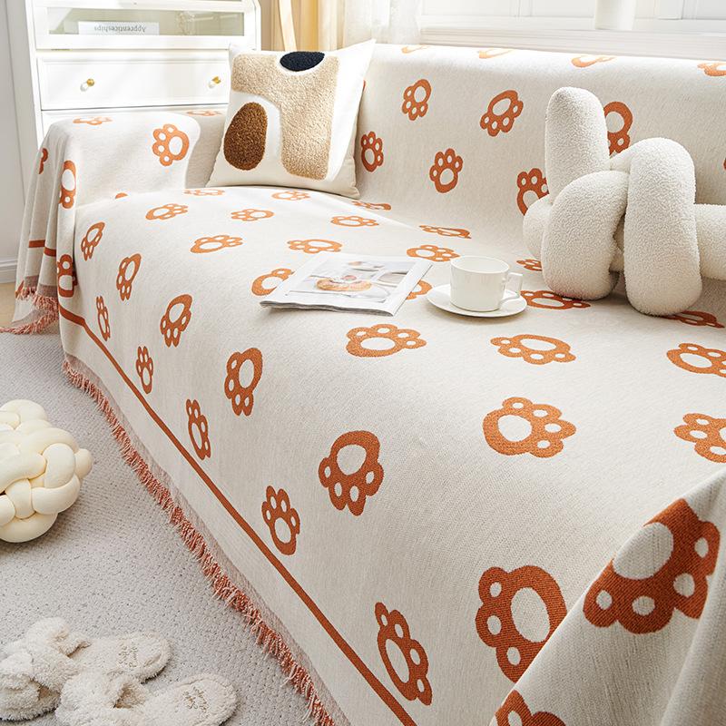 Cartoon Simple Style Sofa Cover Towel Chenille Four Seasons Universal Sofa Cover Universal Cover Non-Slip Anti-Scratching Mat