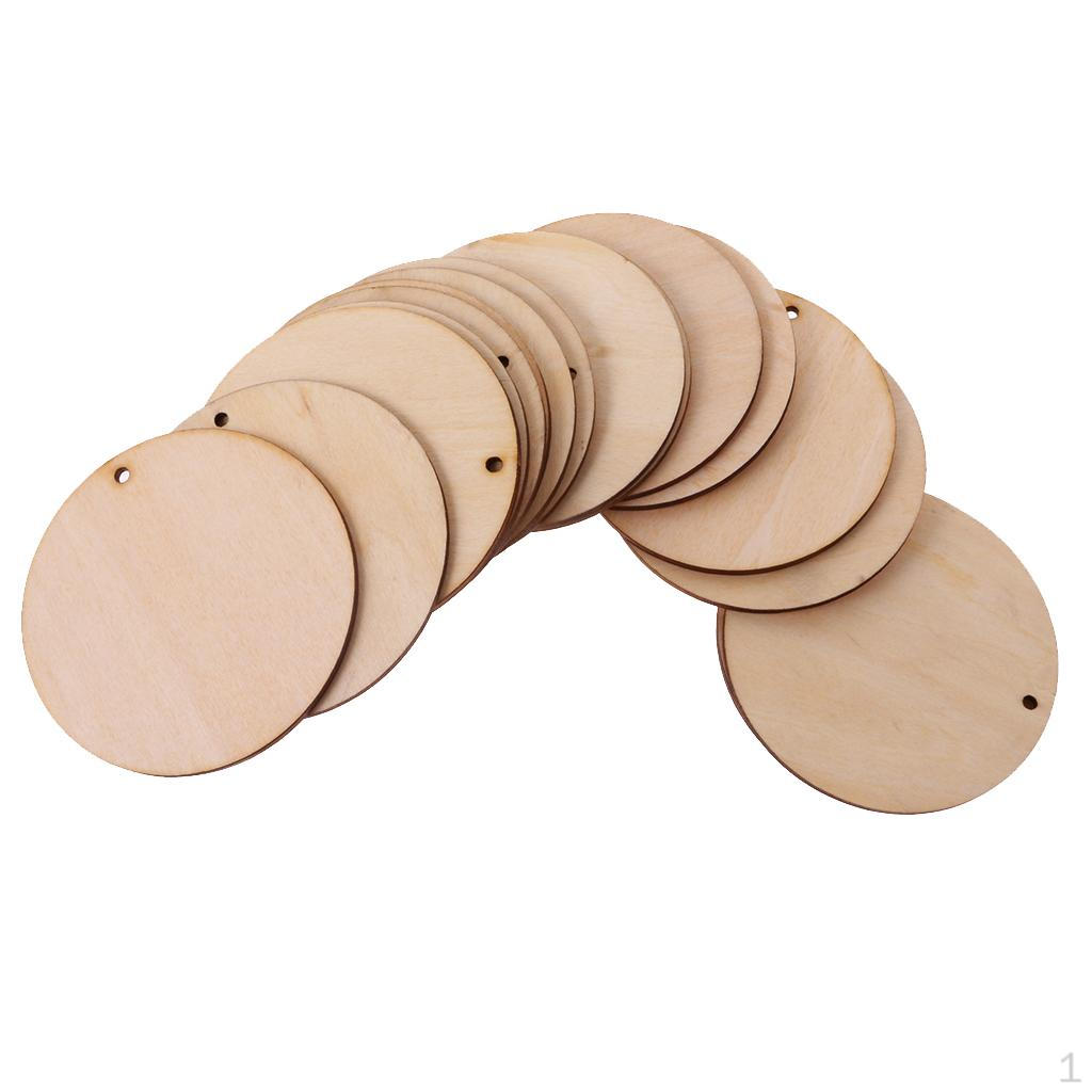 Of Unfinished Solid Round Wood Discs Coins Board Tags With Hose, Birthday Wooden Boards
