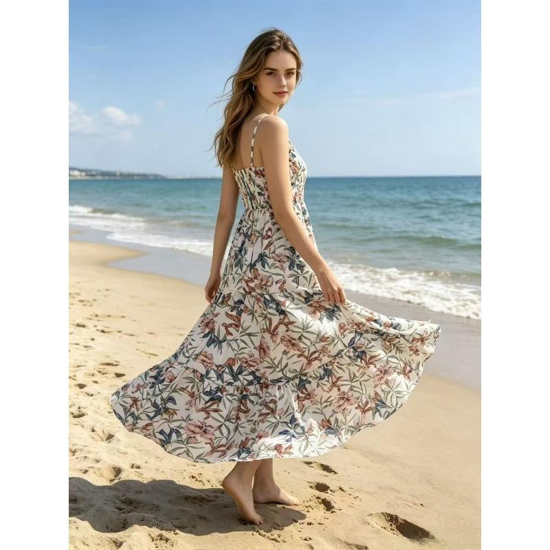 JPNTKY Women's Fashion Summer Spring Solid Color Print Sleeveless Casual Dresses
