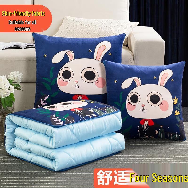 HANDUNYOU Jungle Rabbit 2-in-1 Pillow Blanket