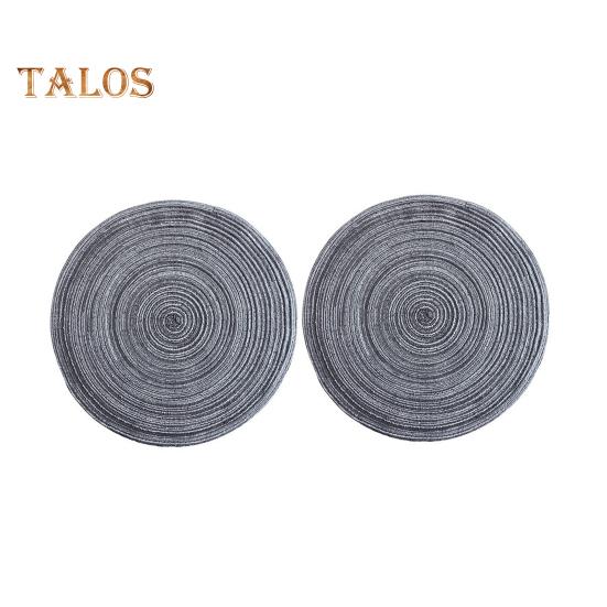 2 Pcs Anti-Slip Round Table Mat Set Woven Placemats Dining Table Non-Slip Coasters for Kitchen Heat Resistant Bowl Pads Drink Mats