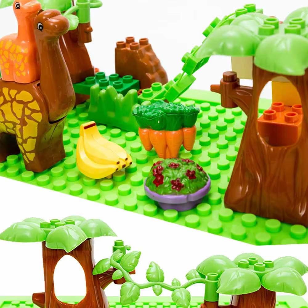 40PCS Dinosaur Valley Building Blocks Set Large Particle Animal Dinosaur World Model Toy Bricks Compatible with Children's Toys
