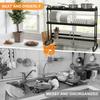 2/3 Layer Dish Drainer Stainless Steel Kitchen Dish Rack with Utensil Holder Large Capacity Anti-Slip Counter Organizer Accessor