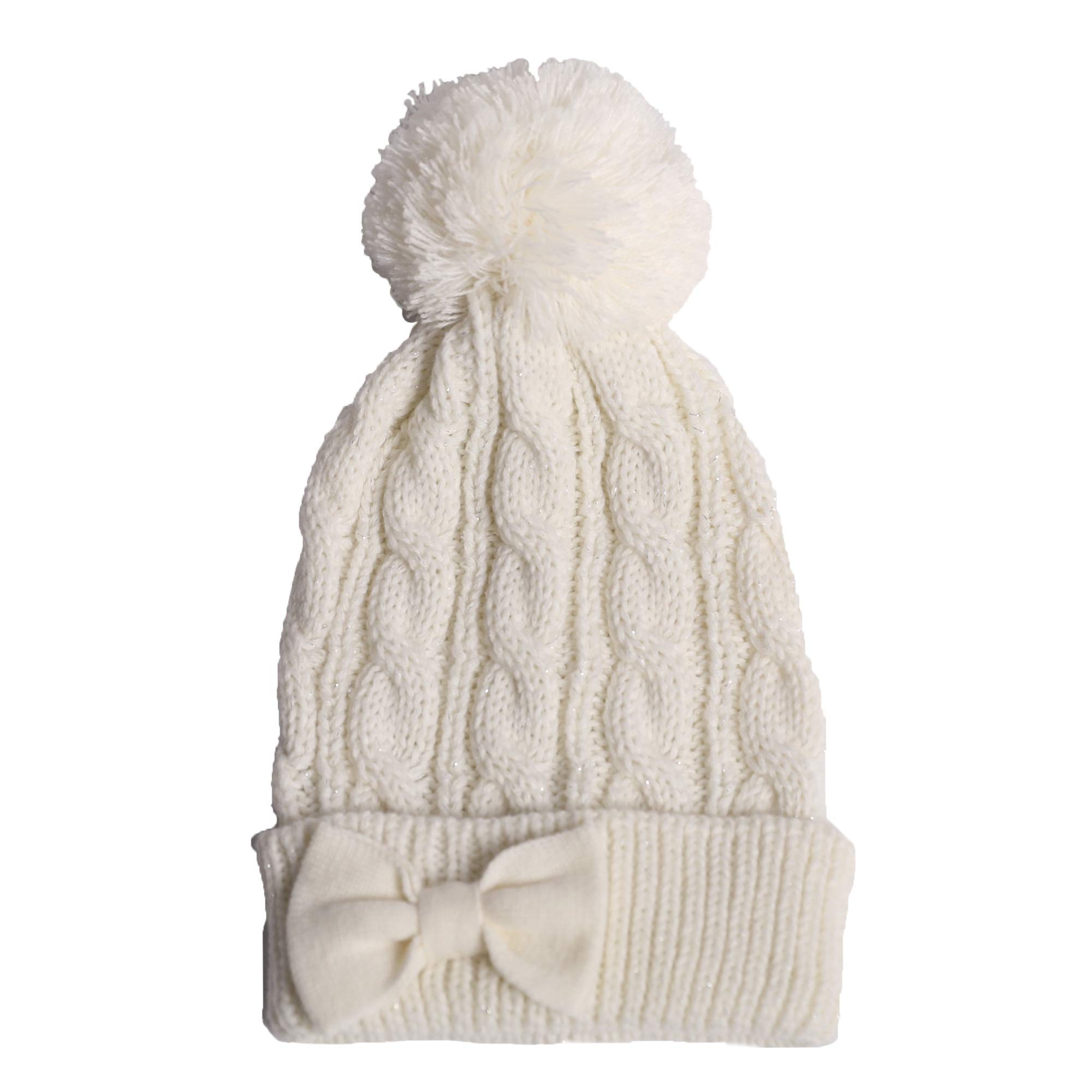 

Детская шапка Arisana крупной вязки для девочек с лентами для тепла Один (JP, Алфавит, Размер, Не совсем белый)