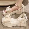 Princess Holiday Sandals Women's Summer New Bow Platform Fairy Wind with Skirt Roman Shoes