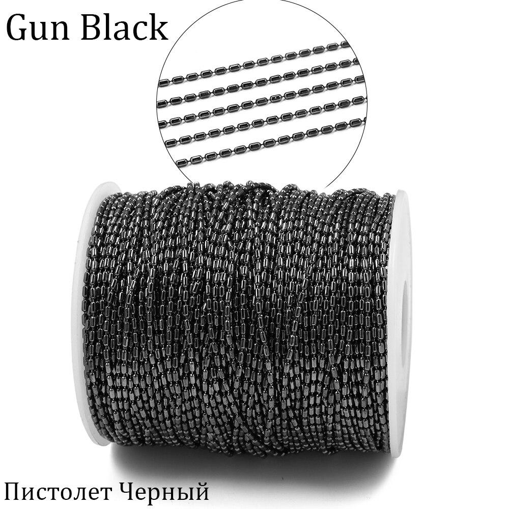 2 m/lote 1.5mm ouro cilíndrico contas de bambu bola salsicha correntes para diy colares pulseira jóias fazendo suprimentos acessórios