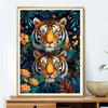 5d DIY Diamond Painting Cross Stitch Animals Two Tigers Diamond Embroidery Mosaic Full Round Drill Home Decor Arts