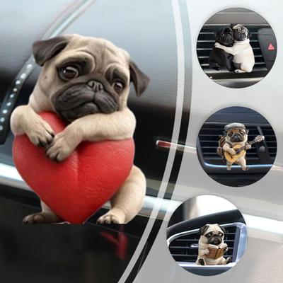 Odświeżacz do samochodu w kształcie szczeniaka Akrylowy klips do nawiewu Uroczy dekor na deskę rozdzielczą z wymiennymi wkładami zapachowymi Lekki prezent dla miłośników psów Akcesoria samochodowe