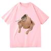 Women Clothing Harajuku Tee Graphic Tee Fish Face Chicken Smoking A Cigarette Meme Top Funny Tee Aesthetic Minimalist Loose Tee
