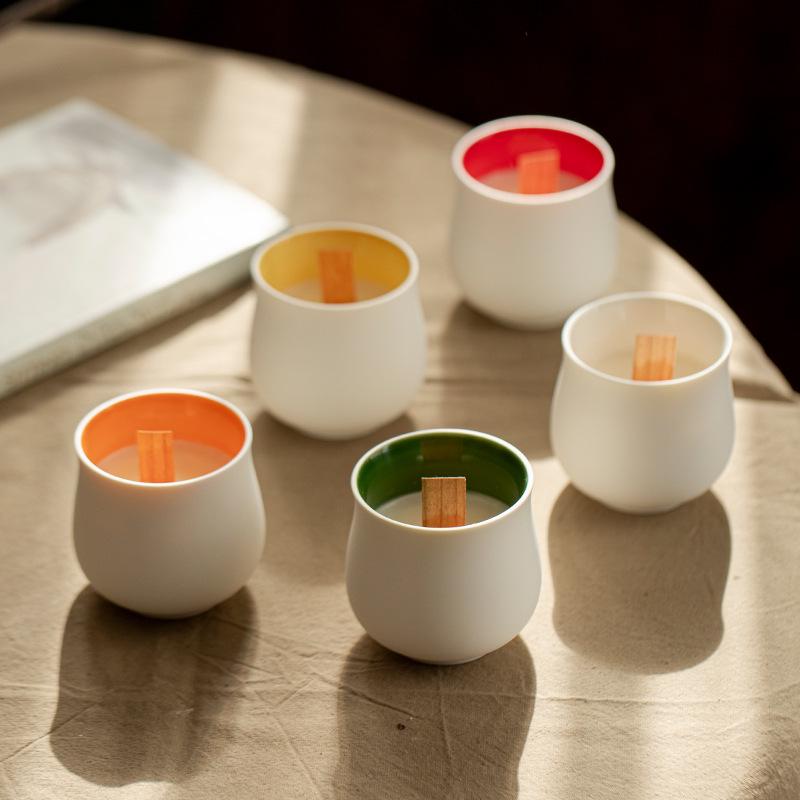 High-Grade Colored Ceramic Candle Cup - Simplistic DIY Aroma Soy Wax Container